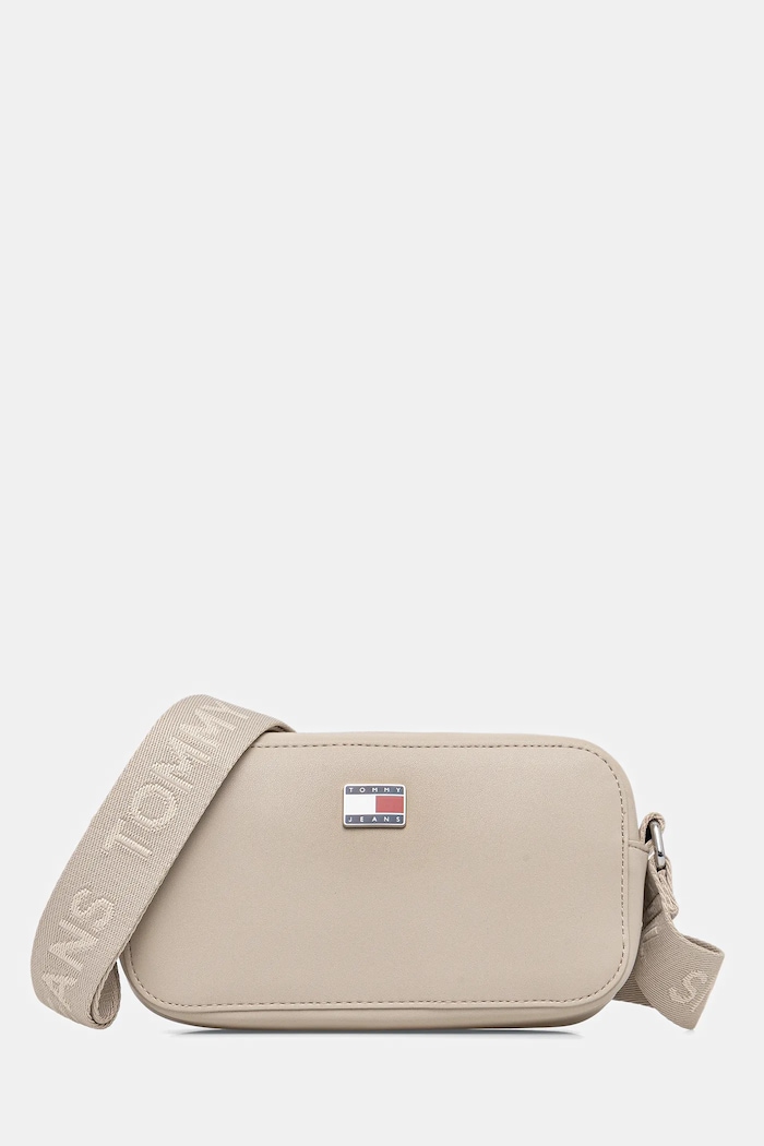 Τσάντα Tommy Jeans απομίμηση λείου δέρματος μπεζ AW0AW18065