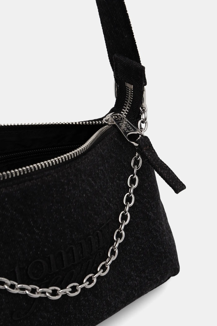 Τζιν τσάντα Tommy Jeans AW0AW18083 μαύρο