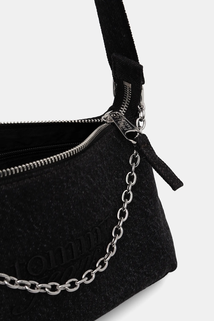 Τζιν τσάντα Tommy Jeans AW0AW18083 μαύρο