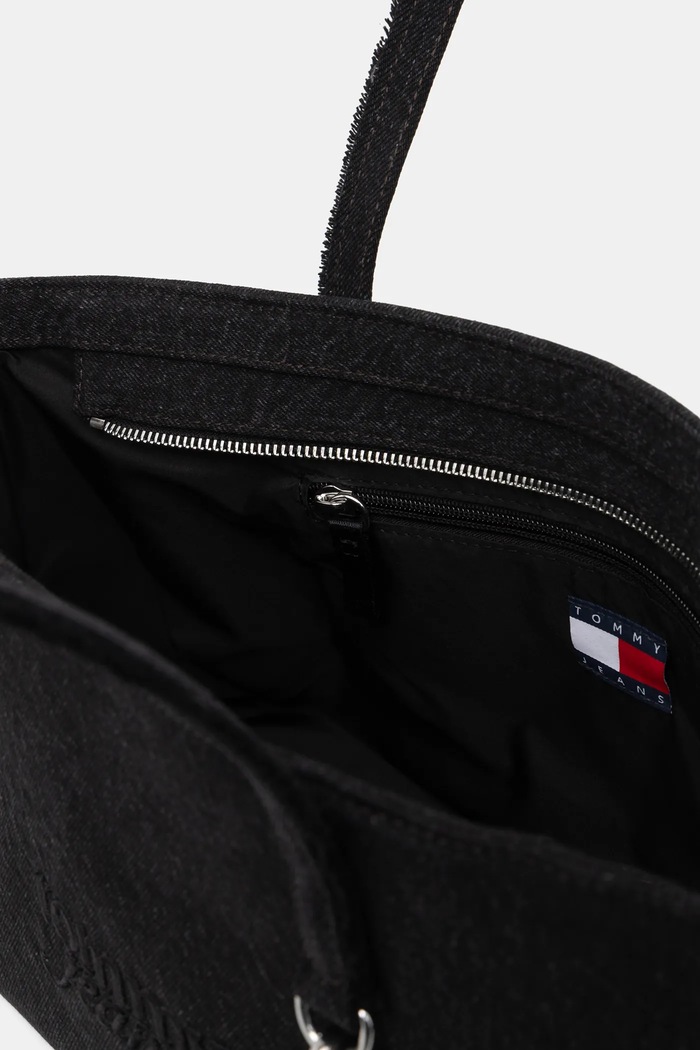 Памучна чанта Tommy Jeans AW0AW18268 черен