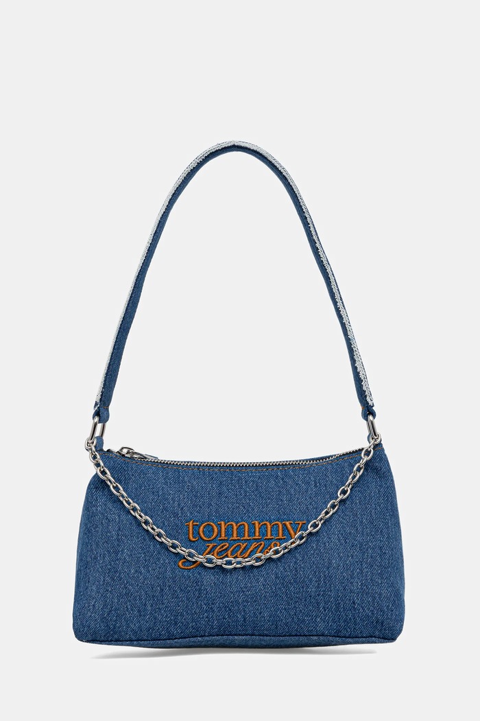 Džínová taška Tommy Jeans hladký modrá AW0AW18575
