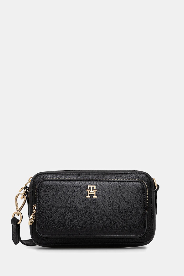 Kabelka Tommy Hilfiger imitácia kože čierna AW0AW18120
