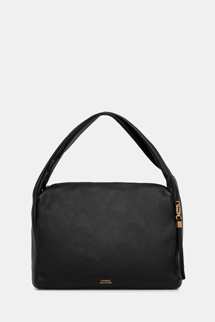 Tommy Hilfiger torebka skórzana skóra licowa czarny AW0AW18285