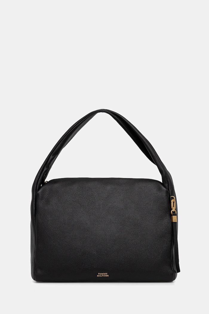 Tommy Hilfiger torebka skórzana skóra licowa czarny AW0AW18285
