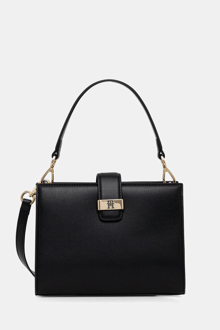 Kabelka Tommy Hilfiger jednofarebný čierna AW0AW18286