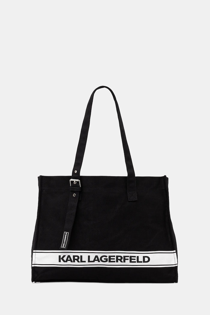 Bavlnená taška Karl Lagerfeld K/ESSENTIAL potlač čierna B1M46078