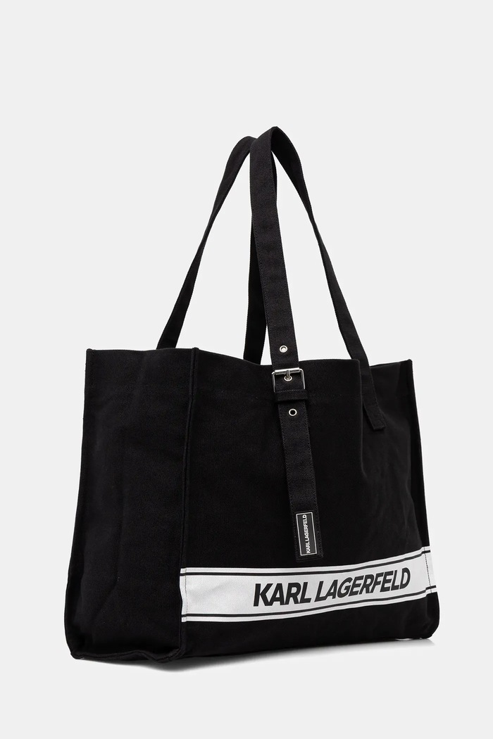 Bavlnená taška Karl Lagerfeld K/ESSENTIAL B1M46078 čierna SS26