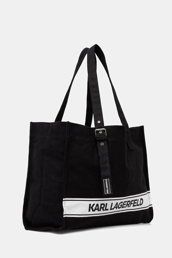 Bavlnená taška Karl Lagerfeld K/ESSENTIAL B1M46078 čierna SS26