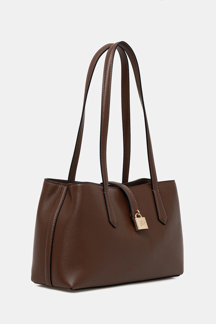 Karl Lagerfeld poșetă de piele K/AUTOGRAPH B1W30095 maro SS26