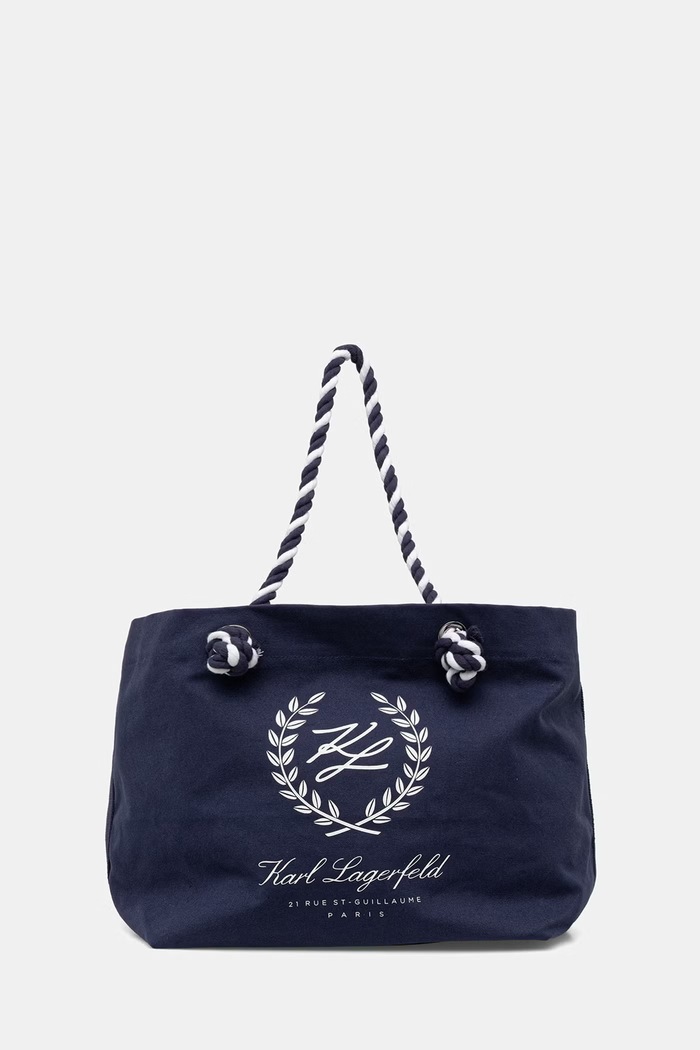 Karl Lagerfeld Tote bag pentru femei din bumbac K/HOTEL bleumarin B1W46065
