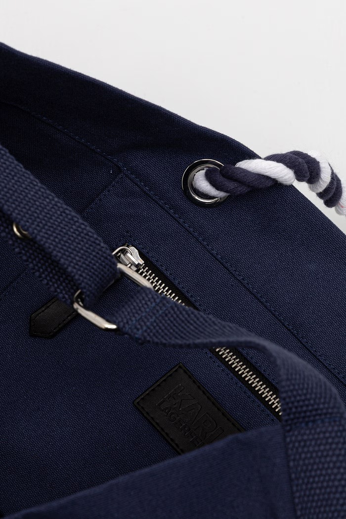 Karl Lagerfeld Tote bag pentru femei din bumbac K/HOTEL bleumarin B1W46065