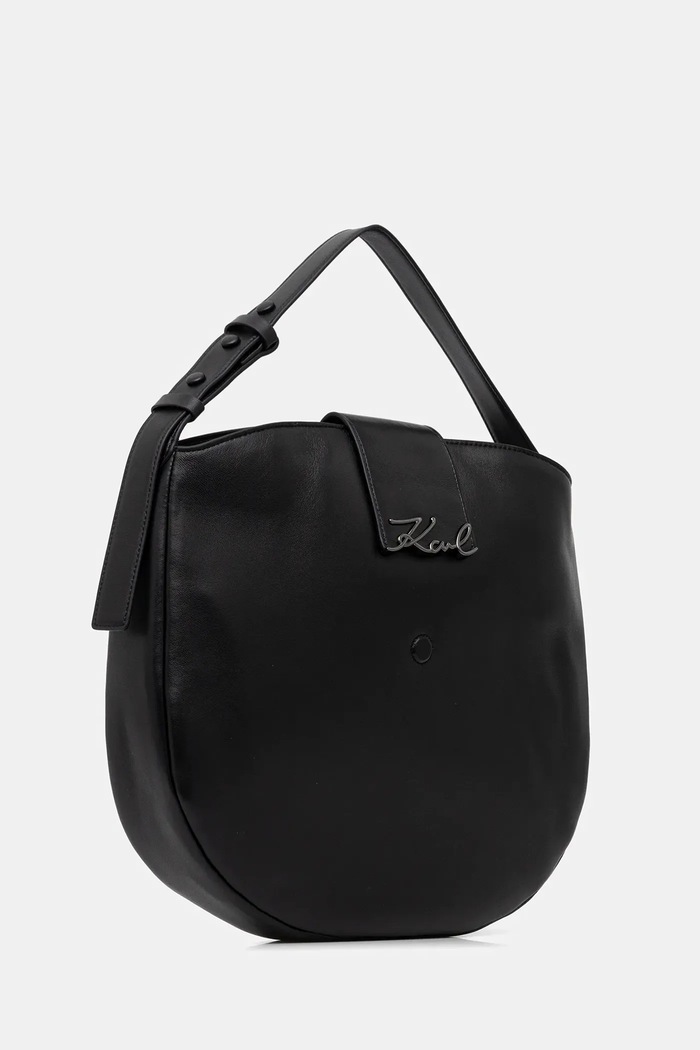 Kožená kabelka Karl Lagerfeld K/SIGNATURE B1W30200 čierna SS26