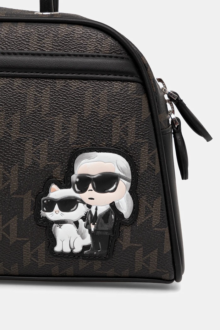 Τσάντα Karl Lagerfeld IKON MONOGRAM καφέ B1W30024