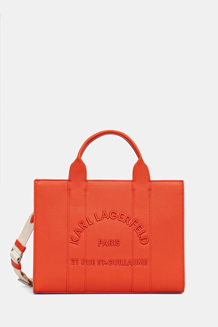 Karl Lagerfeld torebka shopper damska z imitacji skóry K/RSG MD nie mieści A4 pomarańczowy B1W30041