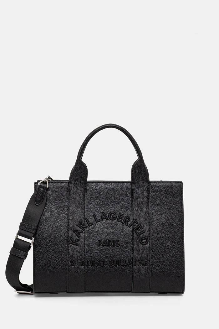 Karl Lagerfeld torebka shopper damska z imitacji skóry K/RSG MD nie mieści A4 czarny B1W30041