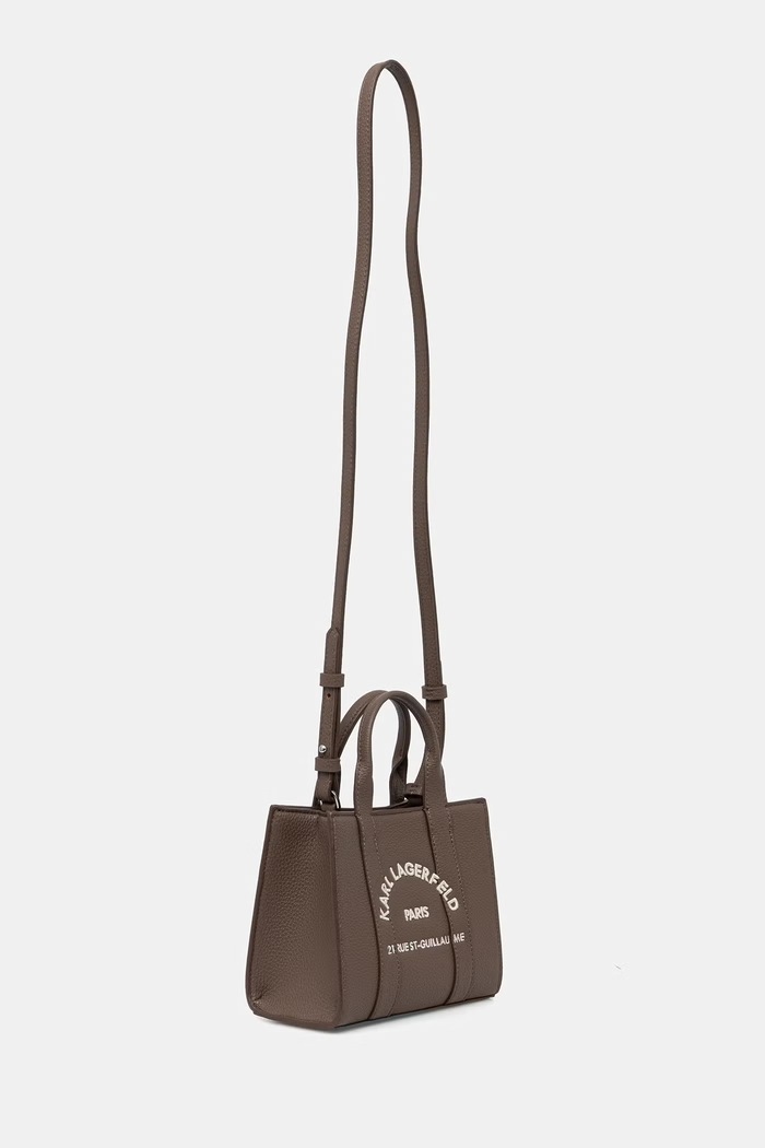 Karl Lagerfeld geantă tote pentru femei cu imitație de piele K/RSG MN B1W30042 maro SS26