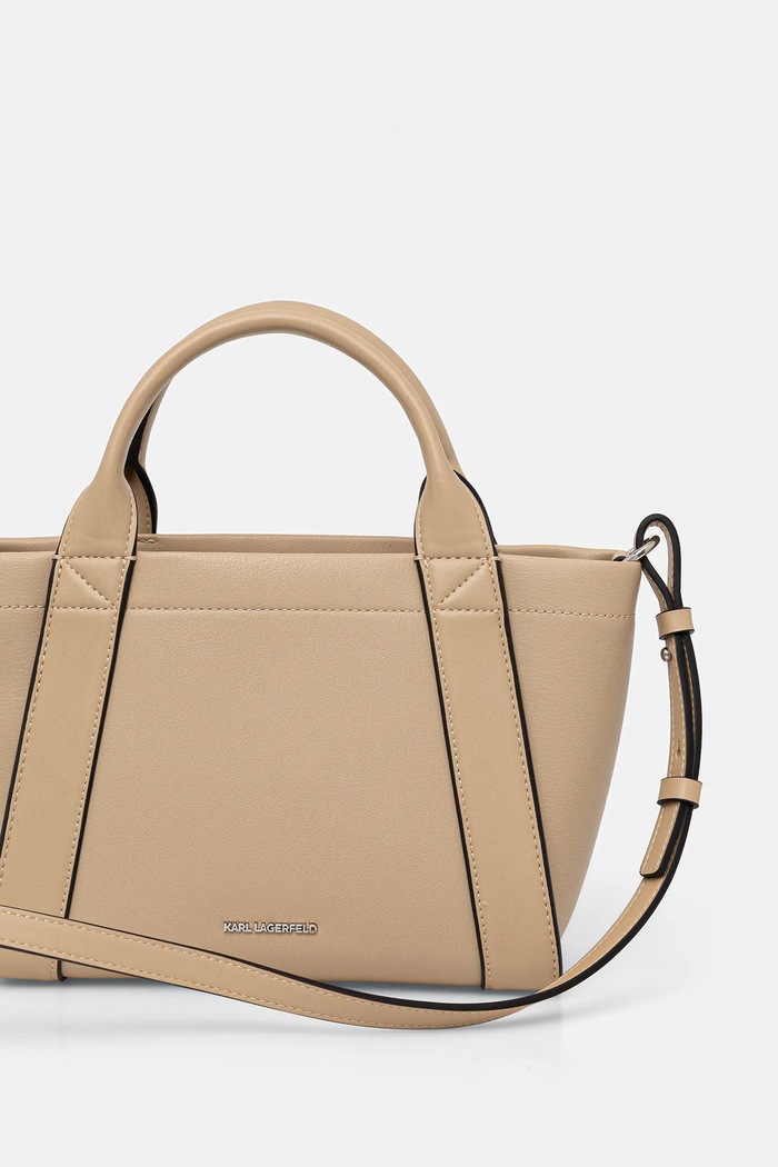 Akcesoria Karl Lagerfeld torebka crossbody damska z imitacji zamszu K/VILLE B1W30067 beżowy