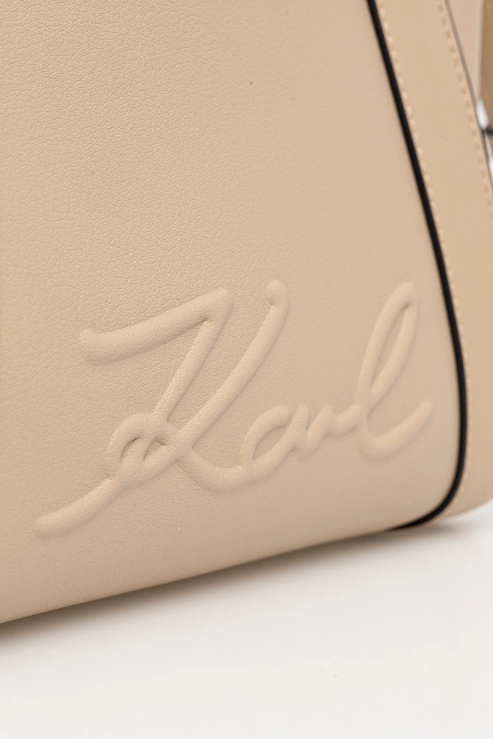 Karl Lagerfeld torebka crossbody damska z imitacji zamszu K/VILLE beżowy B1W30067