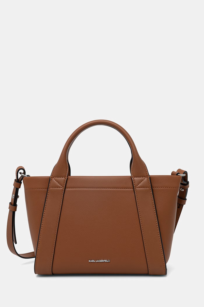 Karl Lagerfeld torebka crossbody damska z imitacji zamszu K/VILLE brązowy B1W30067
