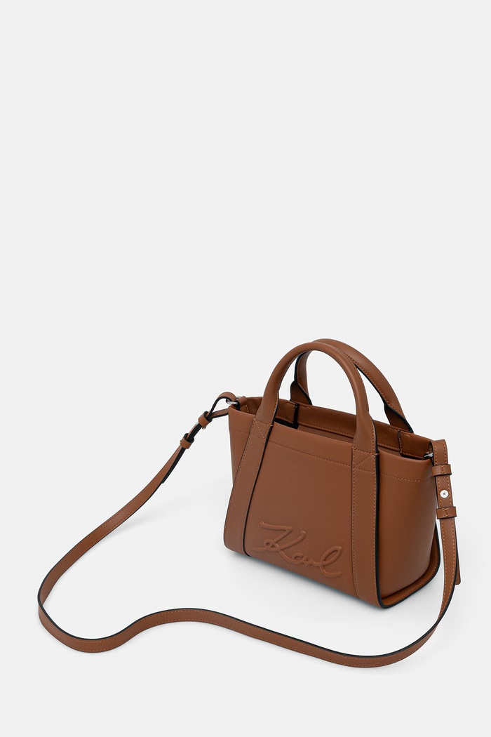 Akcesoria Karl Lagerfeld torebka crossbody damska z imitacji zamszu K/VILLE B1W30067 brązowy