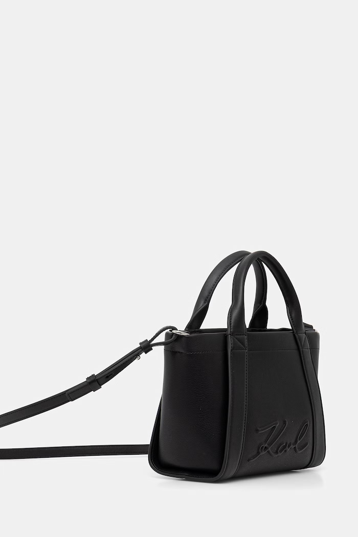 Karl Lagerfeld torebka crossbody damska z imitacji zamszu K/VILLE B1W30067 czarny SS26