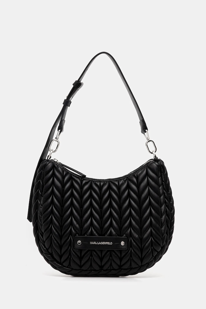 Kabelka Karl Lagerfeld K/WEAVE imitácia kože čierna B1W30080