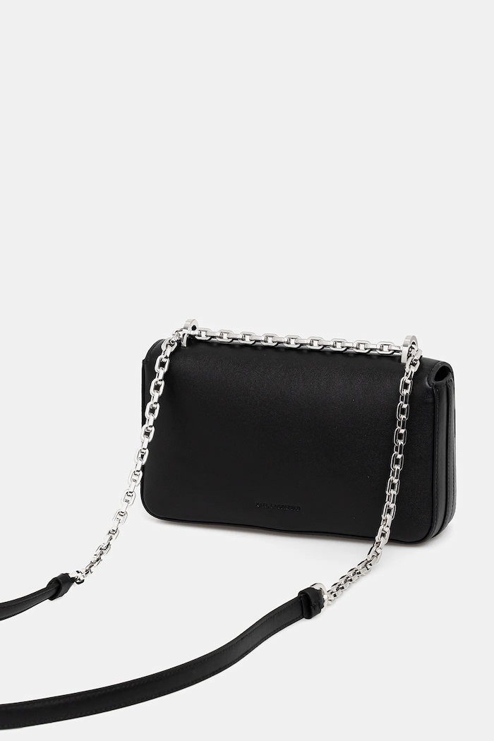 Accesorii Karl Lagerfeld geantă crossbody pentru femei din piele K/SIGNATURE B1W30046 negru