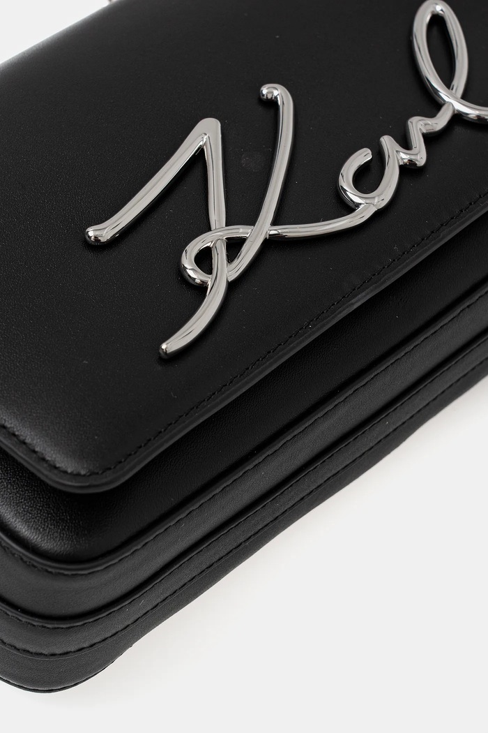 Karl Lagerfeld geantă crossbody pentru femei din piele K/SIGNATURE negru B1W30046