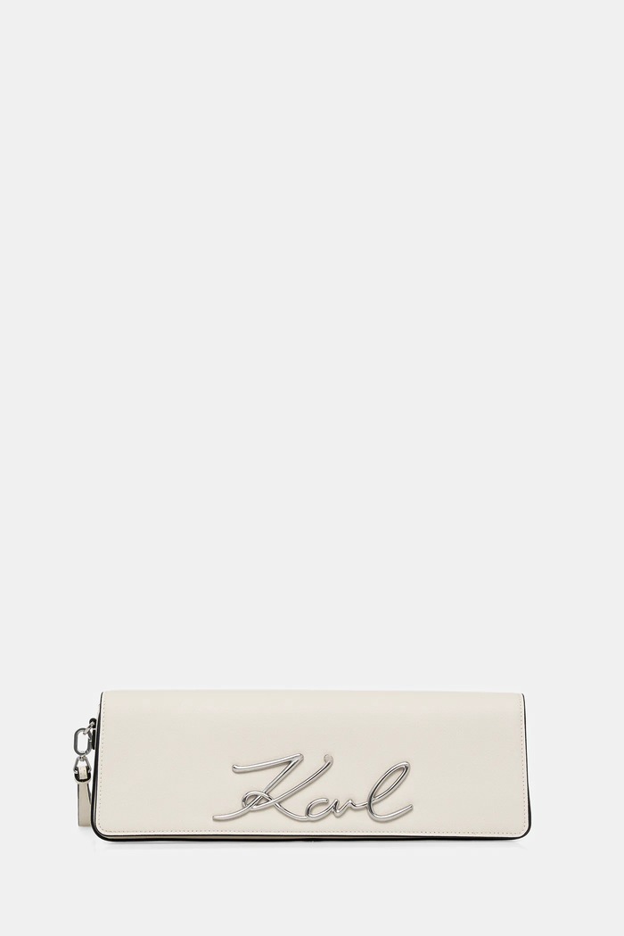 Karl Lagerfeld poșetă piele K/SIGNATURE uni alb B1W30048