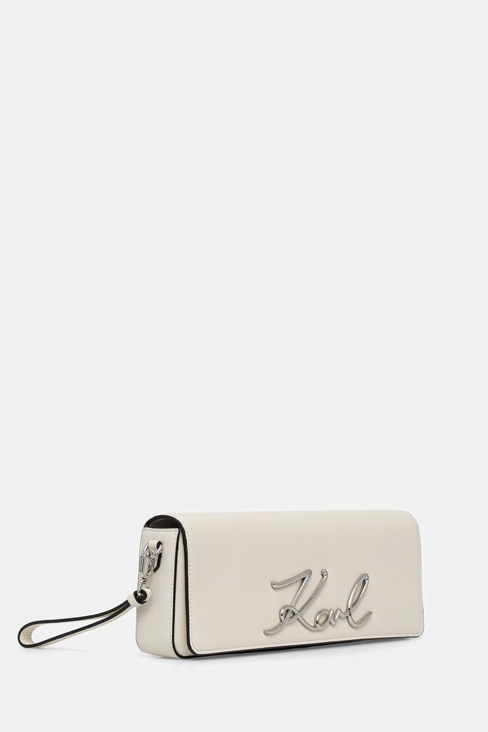 Karl Lagerfeld poșetă piele K/SIGNATURE B1W30048 alb SS26