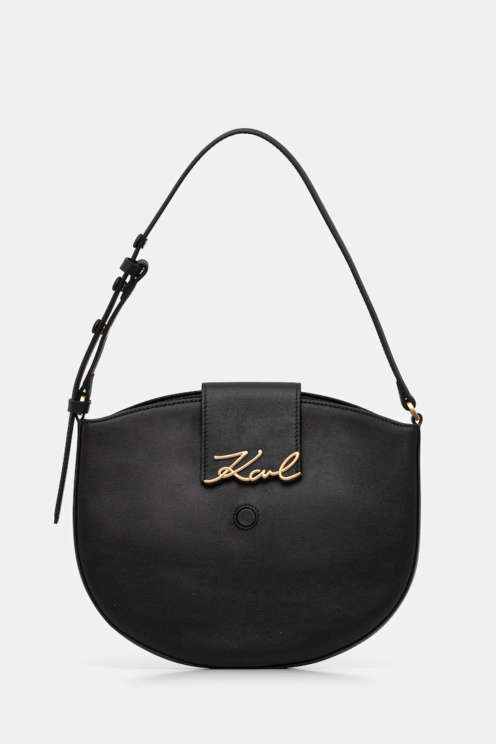 Karl Lagerfeld bőr táska K/SIGNATURE nappa bőr fekete B1W30059