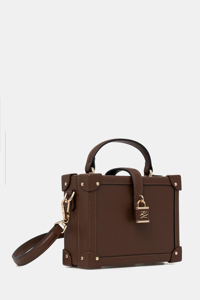 Karl Lagerfeld torebka skórzana K/AUTOGRAPH B1W30100 brązowy SS26
