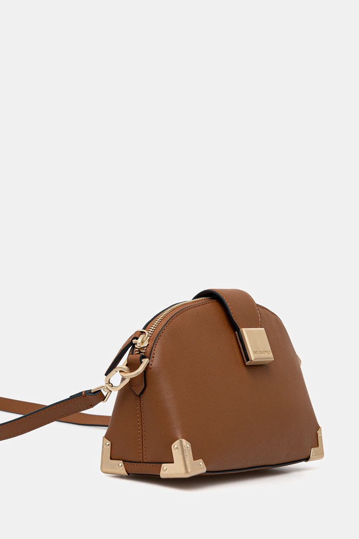 Kožená kabelka Karl Lagerfeld K/TRUNK B1W30124 hnedá SS26