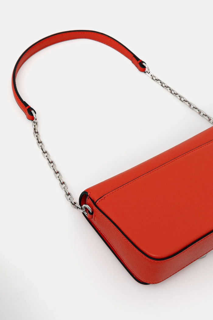 Usnjena torbica Karl Lagerfeld K/SIGNATURE oranžna B1W32037