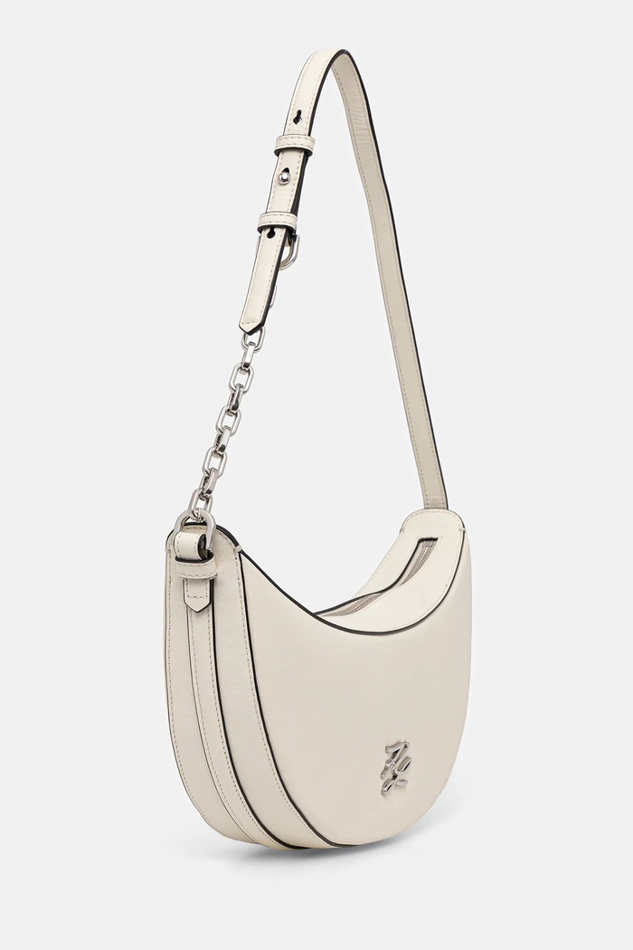 Kožená kabelka Karl Lagerfeld K/AUTOGRAPH B1W30236 biela SS26