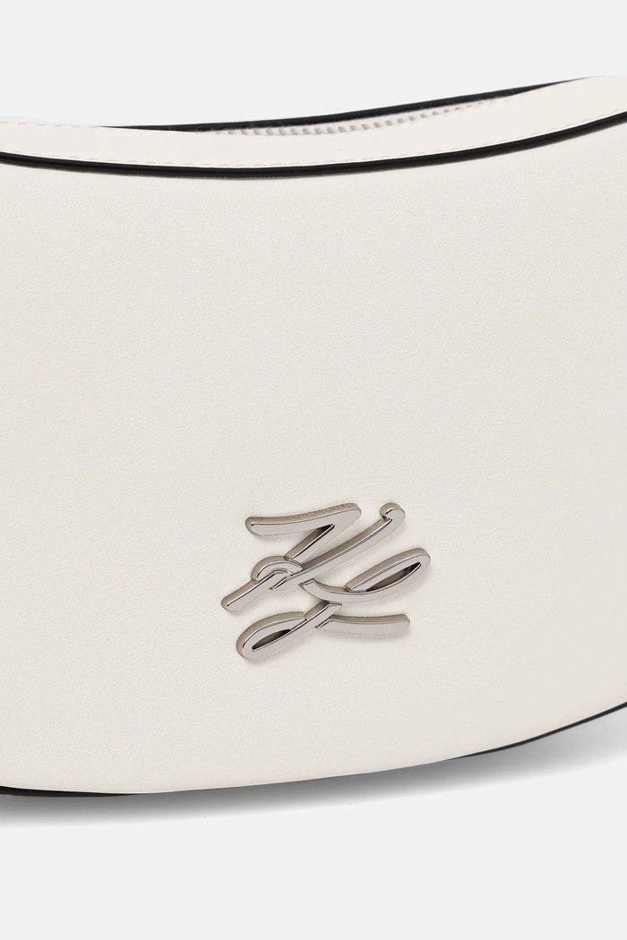 Kožená kabelka Karl Lagerfeld K/AUTOGRAPH biela B1W30236