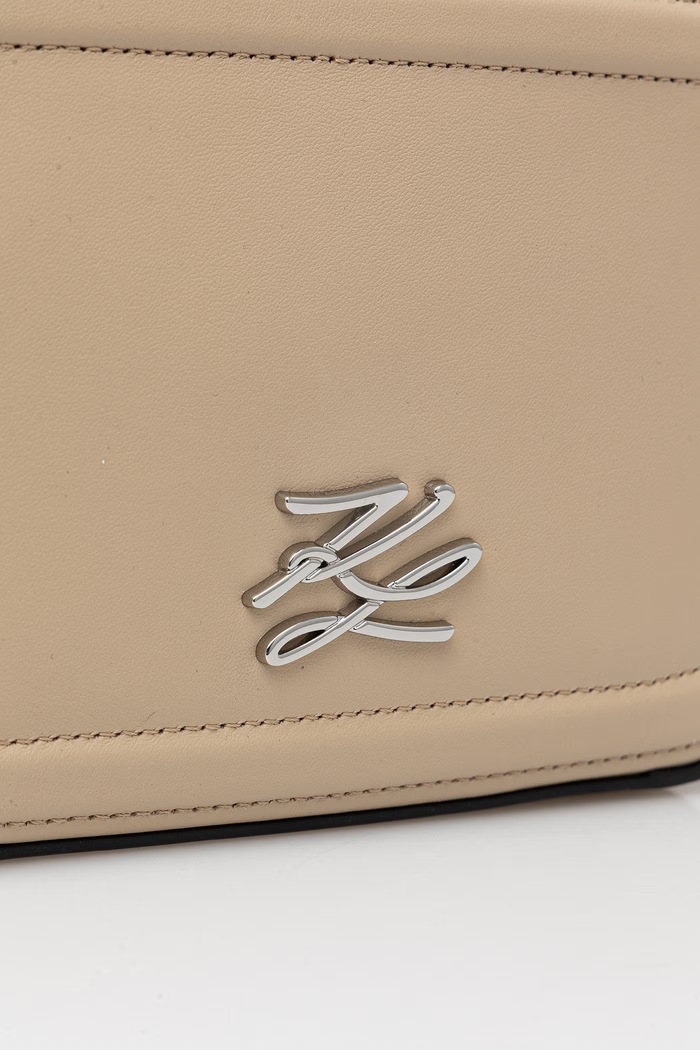 Karl Lagerfeld torebka crossbody damska skórzana K/AUTOGRAPH beżowy B1W30269