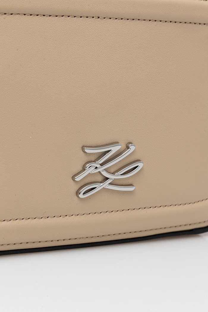 Karl Lagerfeld torebka crossbody damska skórzana K/AUTOGRAPH beżowy B1W30269