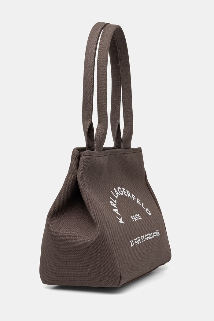 Karl Lagerfeld torebka damska bawełniana K/RSG B1W50010 brązowy SS26