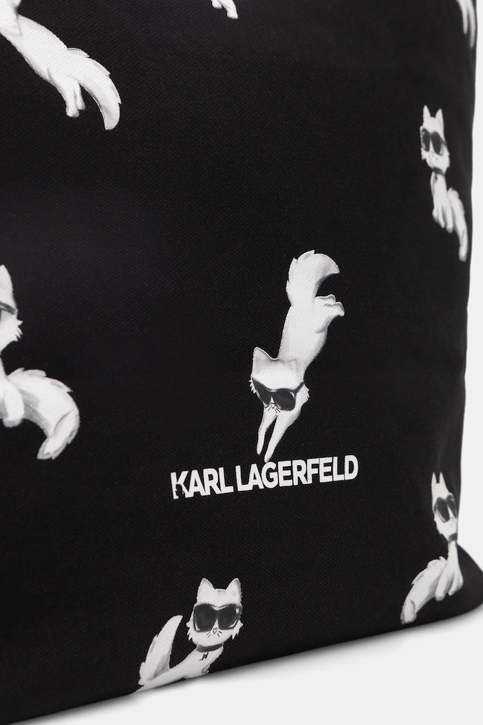 Karl Lagerfeld pamut táska IKON fekete B1W50053