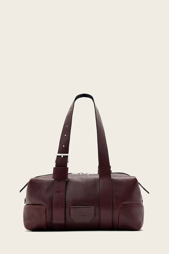 Kožená kabelka AllSaints usňová koža burgundské W493XD