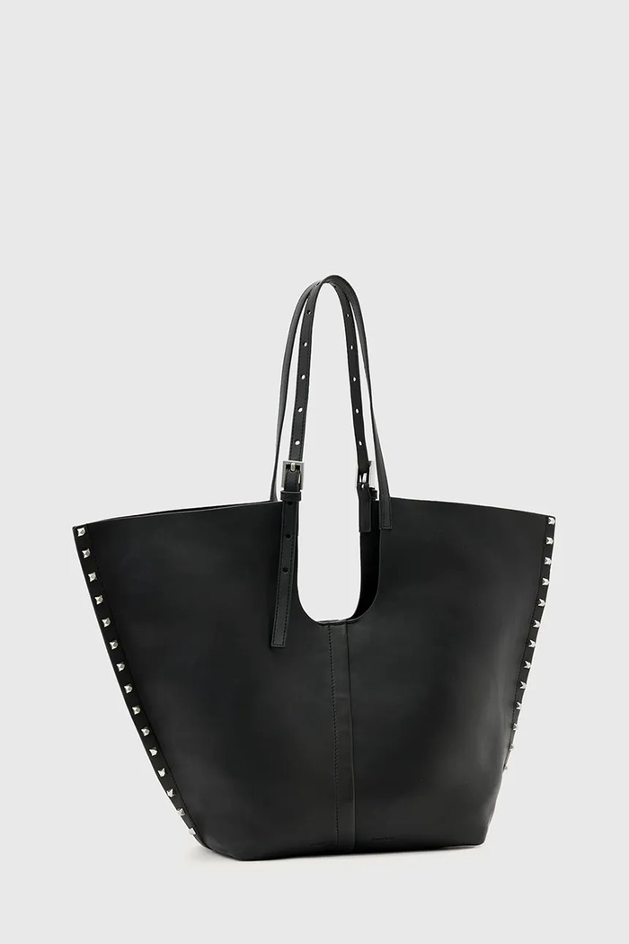Kožená kabelka AllSaints W591XD černá SS26