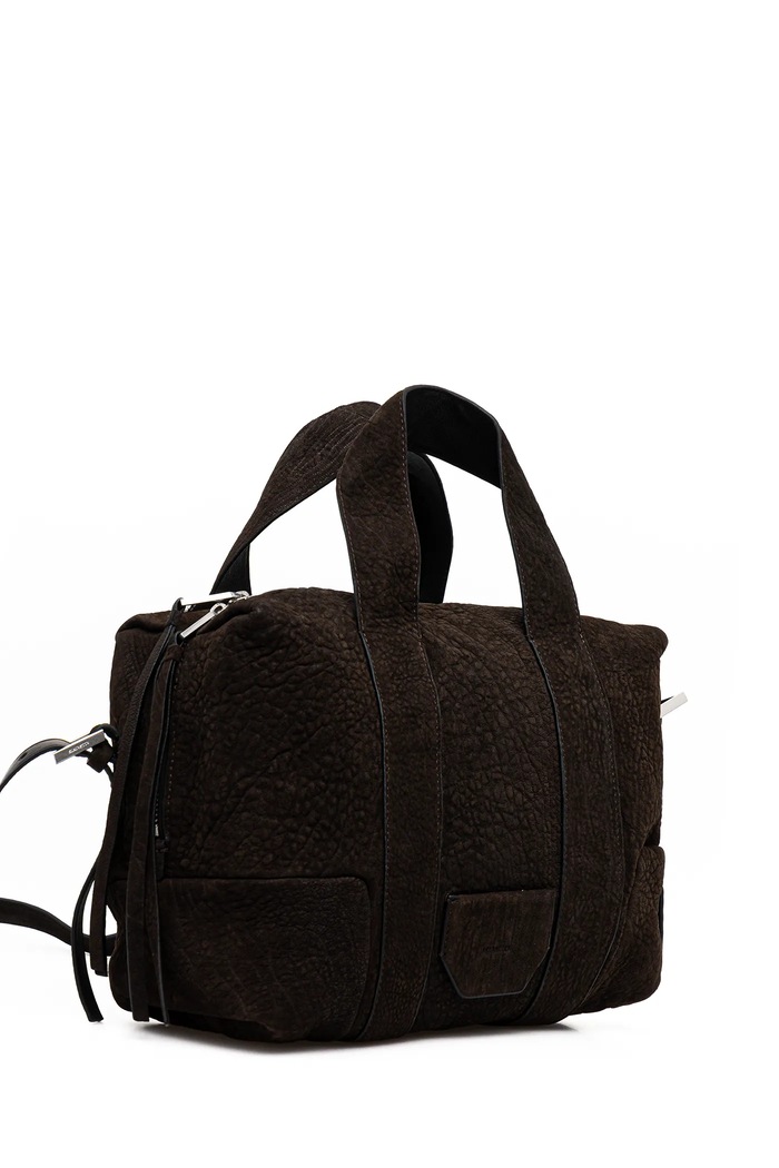 Δερμάτινη τσάντα AllSaints W615XD καφέ SS26