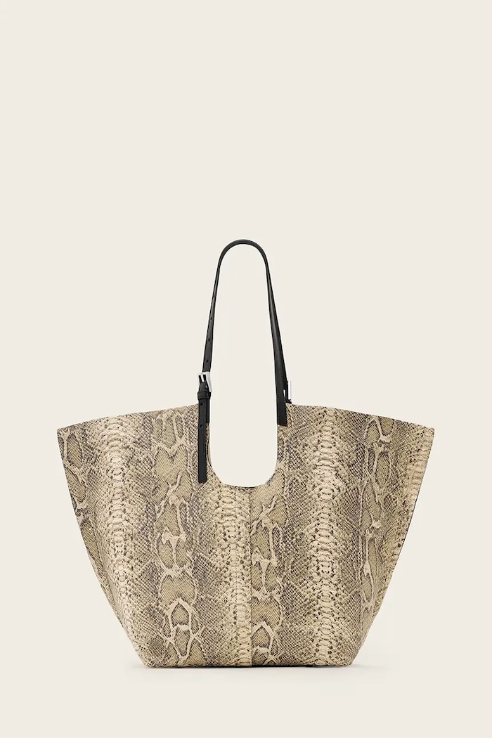 Kožená kabelka AllSaints přírodní kůže béžová W652XD