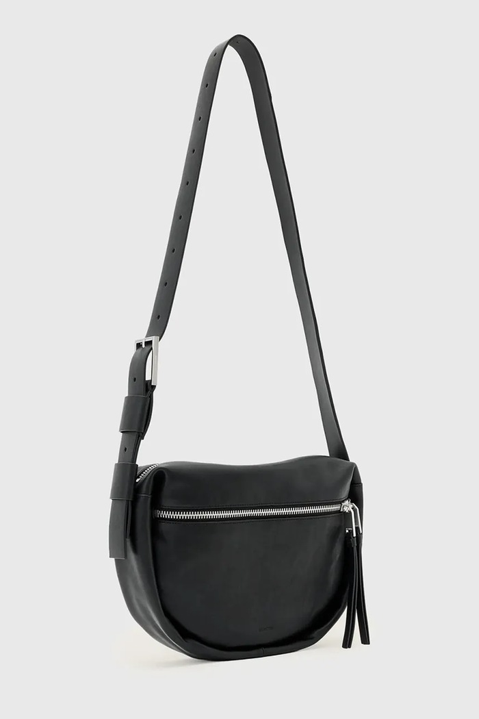 Akcesoria AllSaints Torebka damska skórzana W565XD czarny
