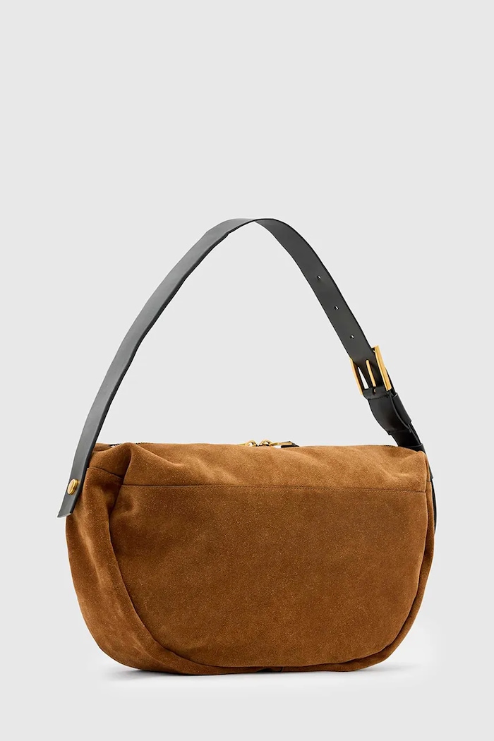 Semišová kabelka AllSaints W568XD hnědá SS26