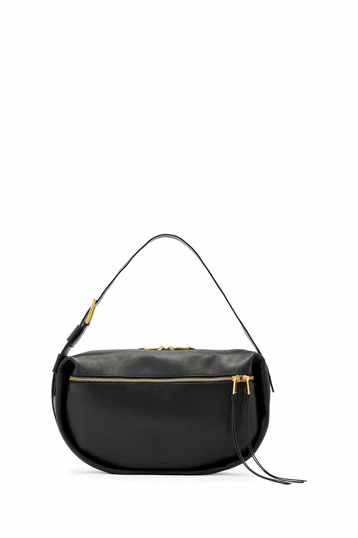 AllSaints geantă shopper pentru femei din piele uni negru W567XD