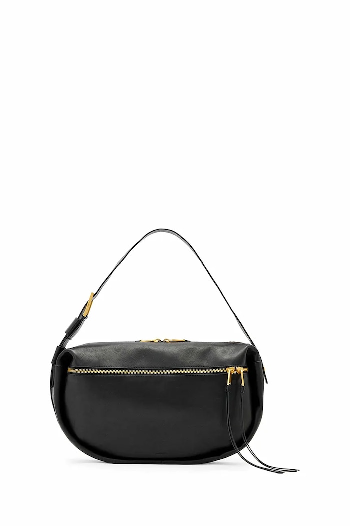 AllSaints geantă shopper pentru femei din piele uni negru W567XD