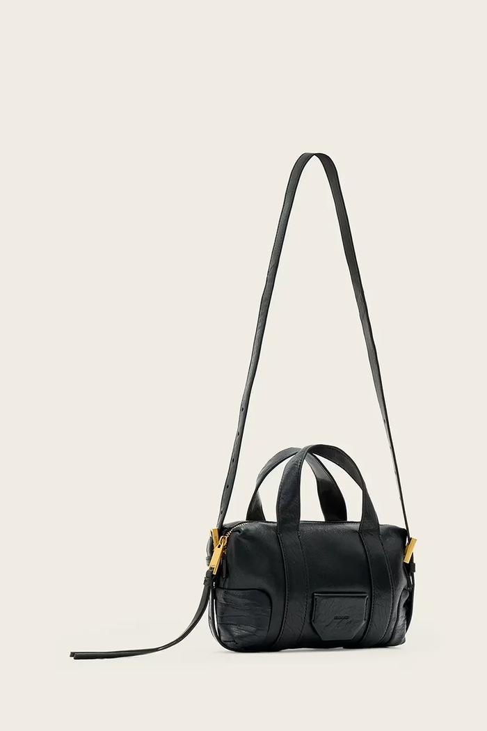 Kožená kabelka AllSaints W510XD čierna SS26