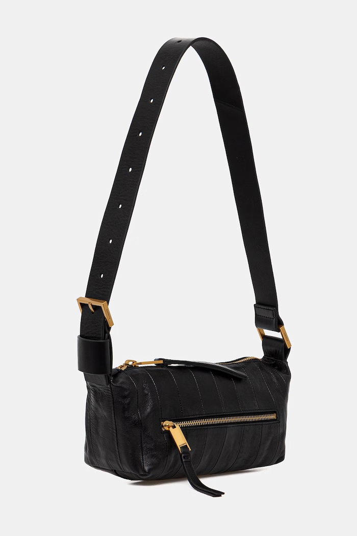 Kožená kabelka AllSaints W556XD černá SS26